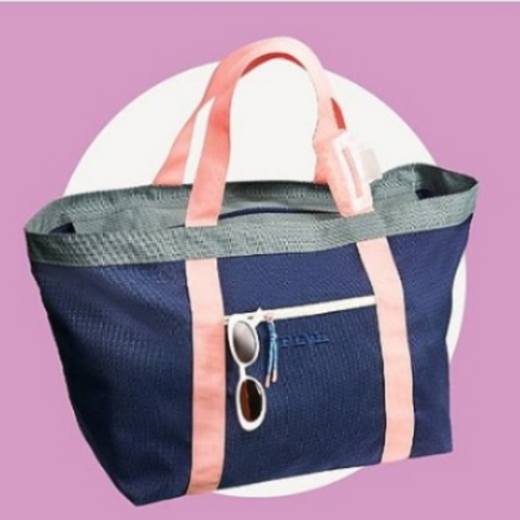 Navy And Pink Tote Bag
